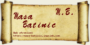 Maša Batinić vizit kartica
